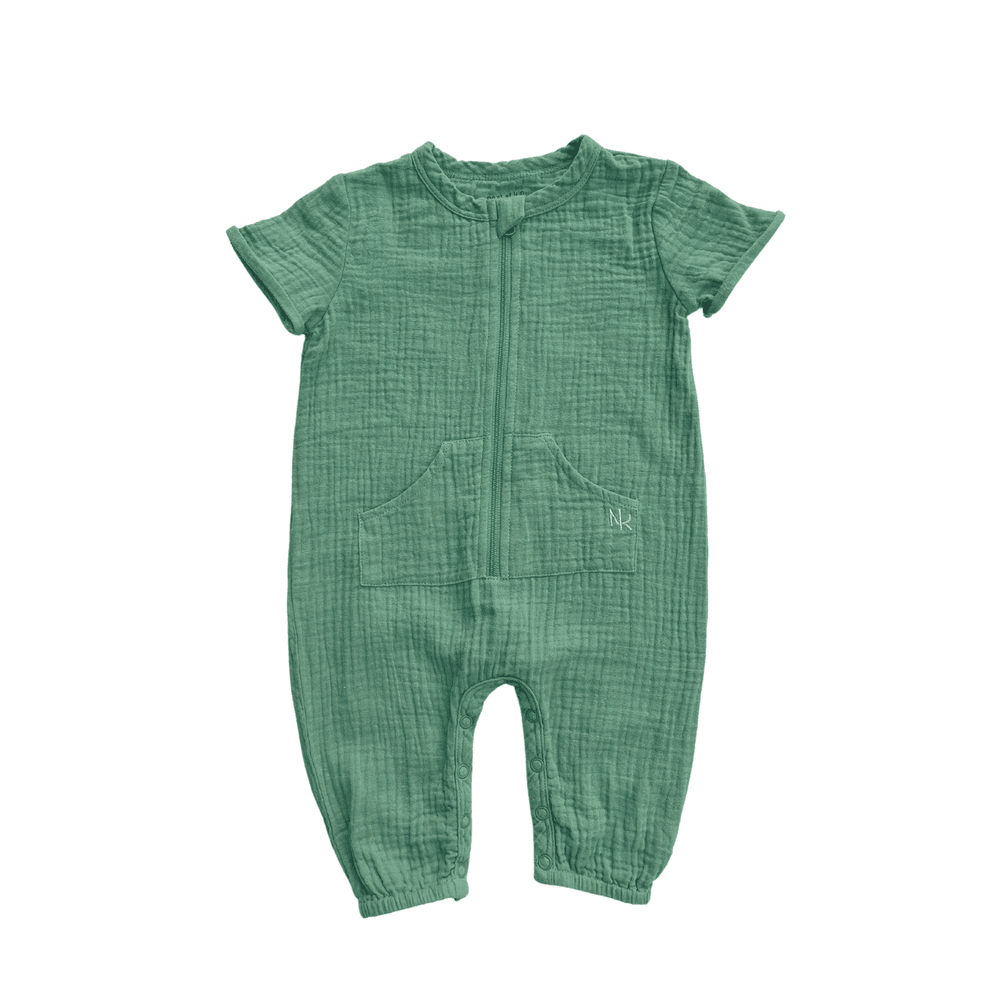 Next of Kin - Orian Muslin Zippy Jumpsuit - Sage