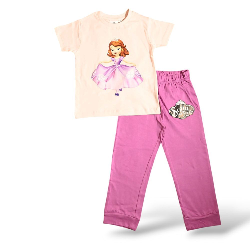 Princess - Sofia Girl Shortsleeve Pajama Sets - Pink/Purple