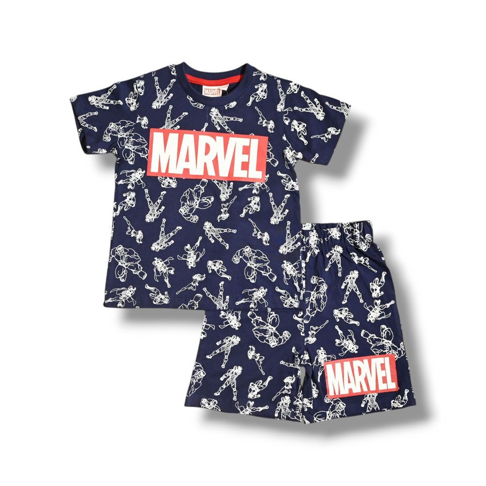 Marvel - 2pc-Set - Boy's Summer T-Shirt And Short - Navy