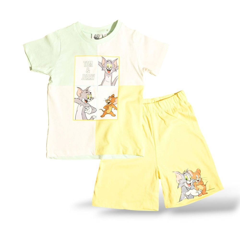 Tom & Jerry - 2pc-Set - Kid's Printed T-Shirt & Shorts - Multicolor