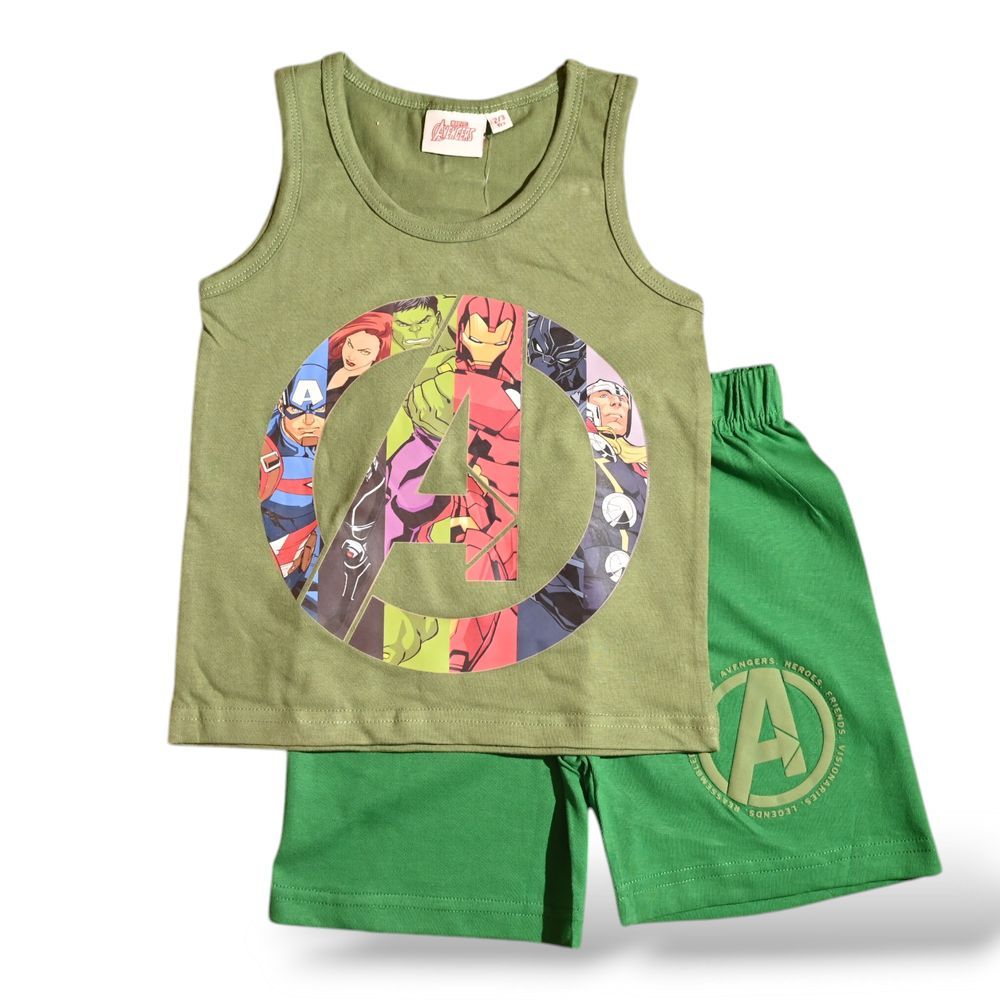 Avengers - Boys Summer Sleeveless & Short Set - Green