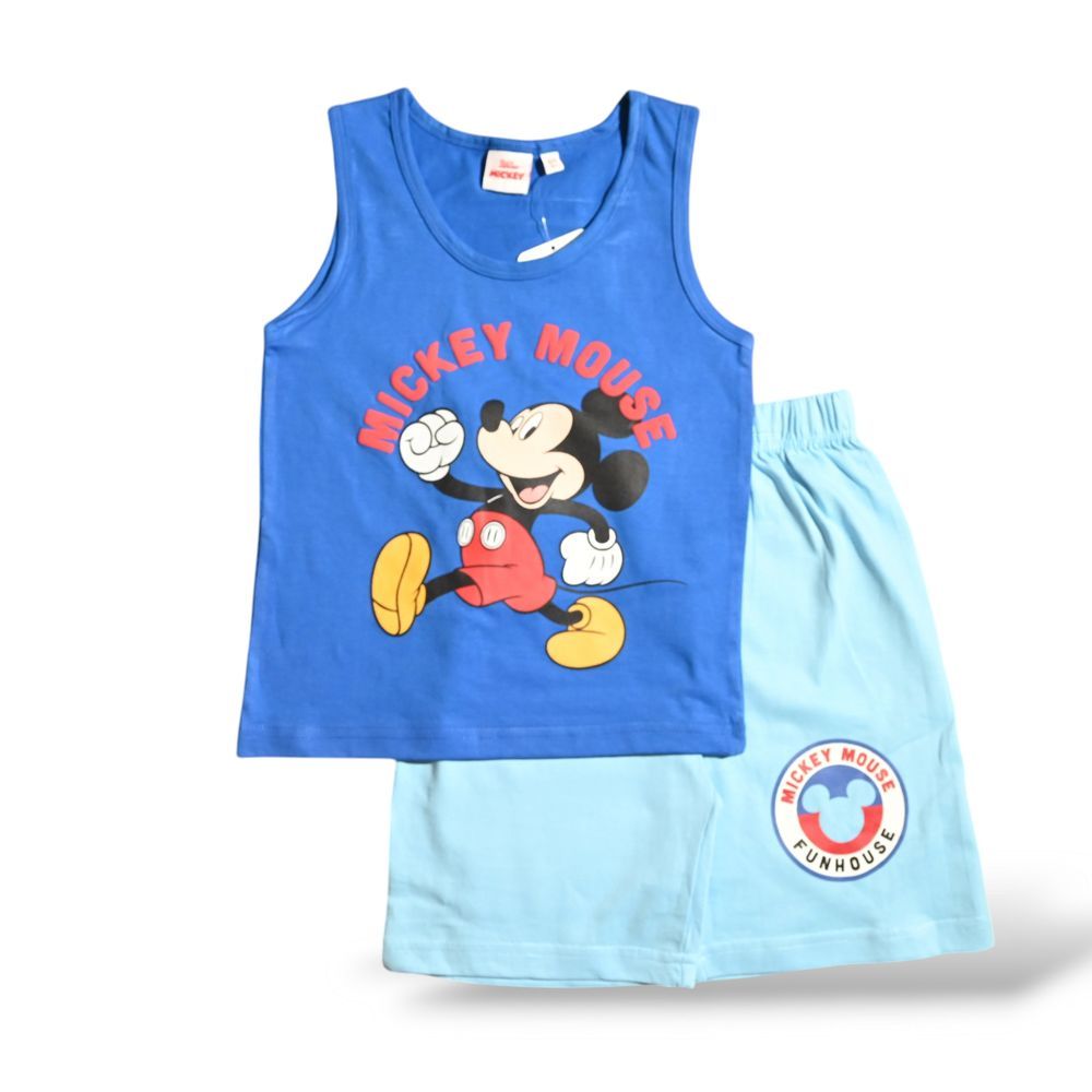 Mickey Mouse - Boys Summer Sleeveless & Short Set - Blue