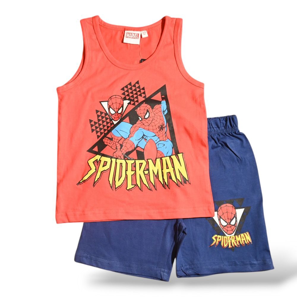 Spiderman - Boys Summer Sleeveless & Short Set - Red/Blue