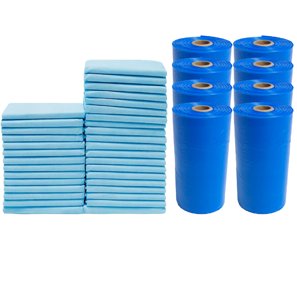 Cute 'n' Cuddle - Disposable Changing Mats And Scented Bags - Blue - 240 Pcs