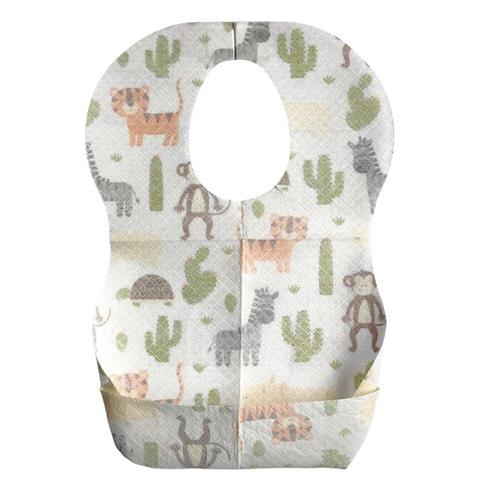 Cute 'n' Cuddle - Disposable Bibs - Animal Pattern - Pack of 10