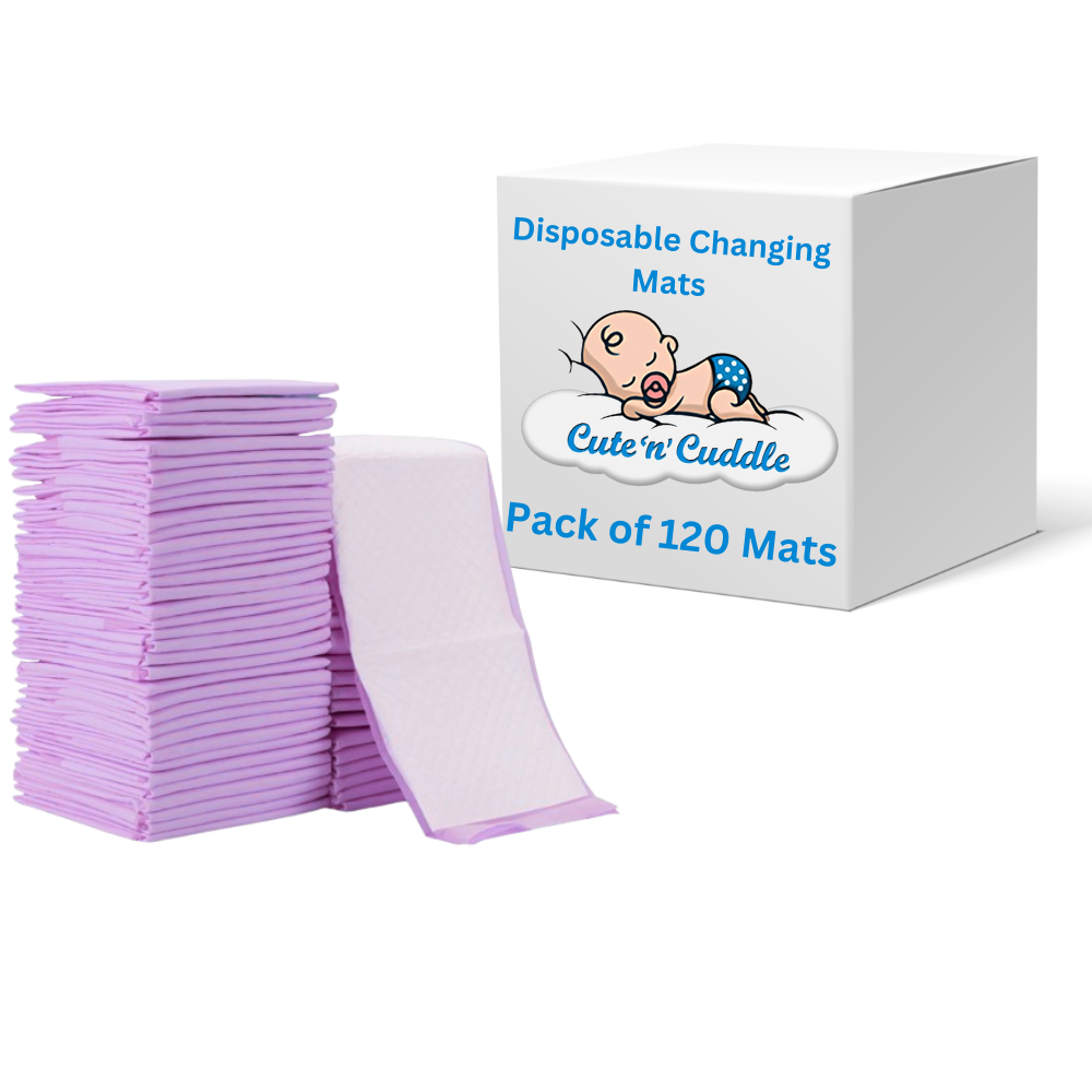 Cute 'n' Cuddle - Disposable Changing Mats - Lavender - 120 Pcs - 60 x 45cm