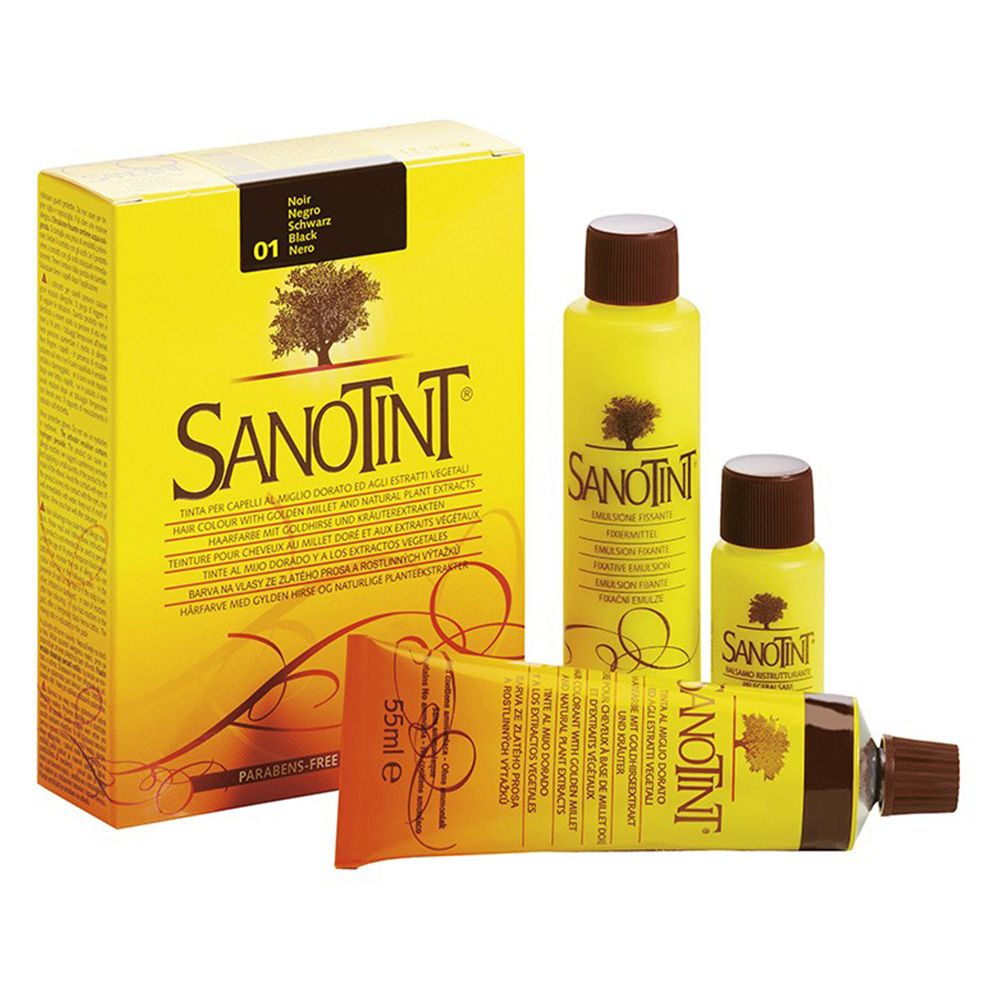 Sanotint - Classic Permanent Hair Colour Kit - Black 01 - 125 ml