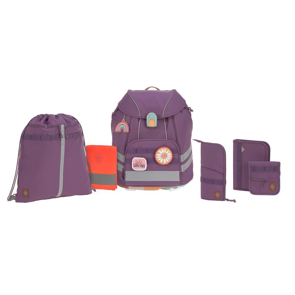 Lassig - Kids Flexy School Set - Purple - Pack of 7