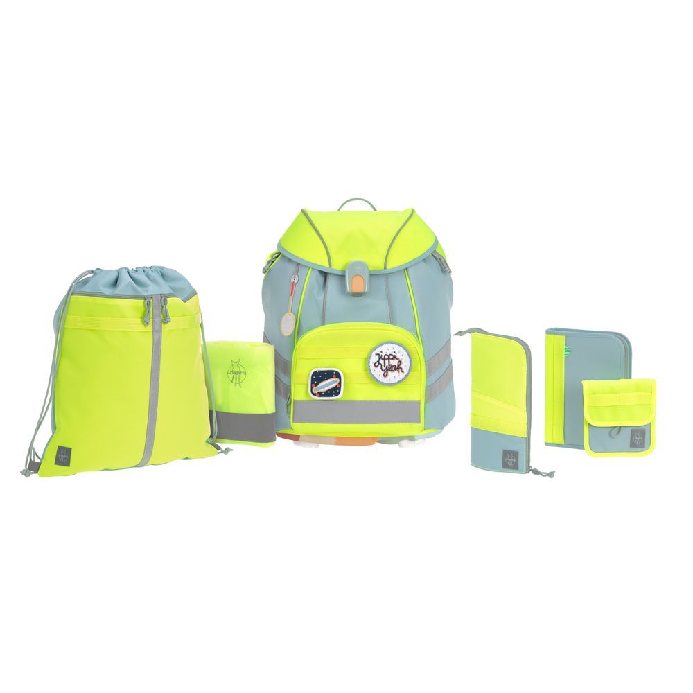 Lassig - Flexy Unique Beginner School Set - Blue/Neon Yellow - 7 Pcs