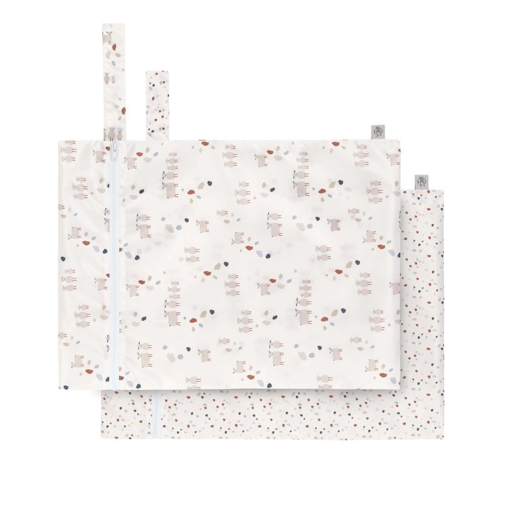 Lassig - Tiny Farmer Collection Wet Bags - Dots/Sheep - 2 Pcs