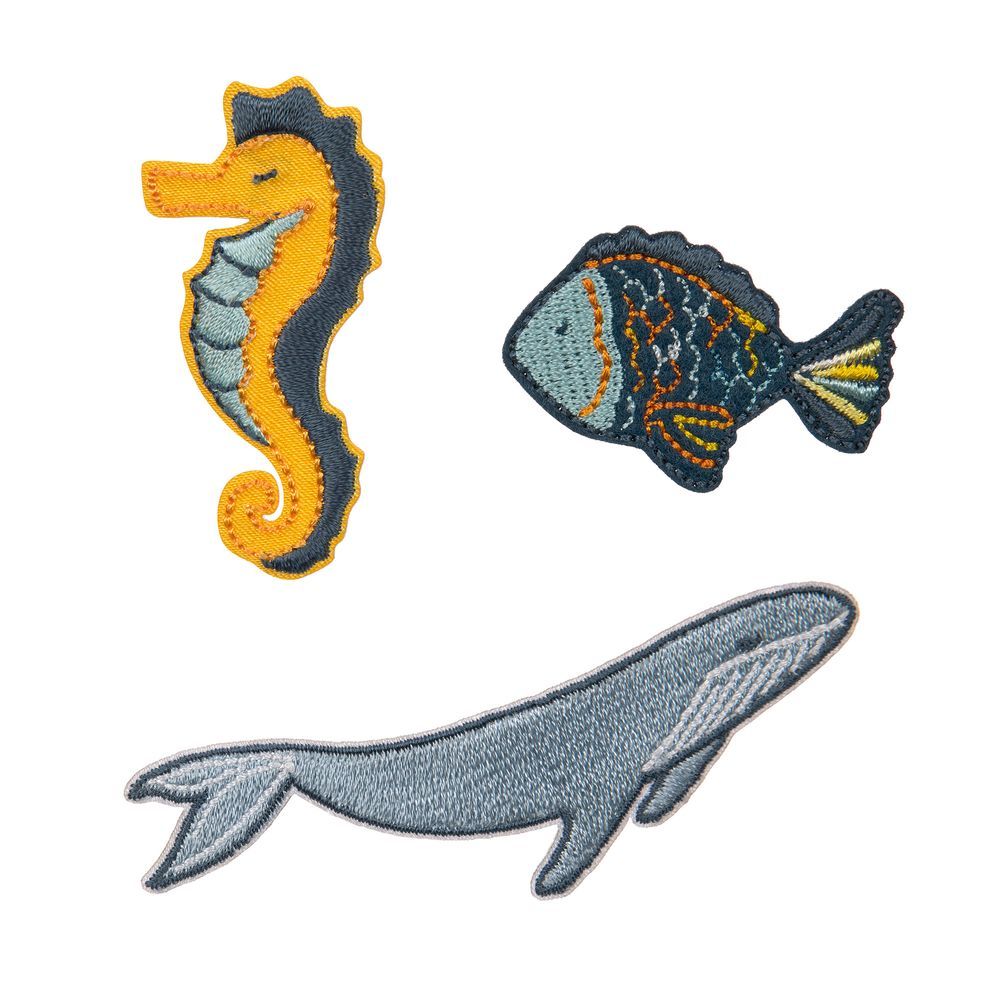 Lassig - Textile Woven Stick On Sticker - Sea - 3 Pcs