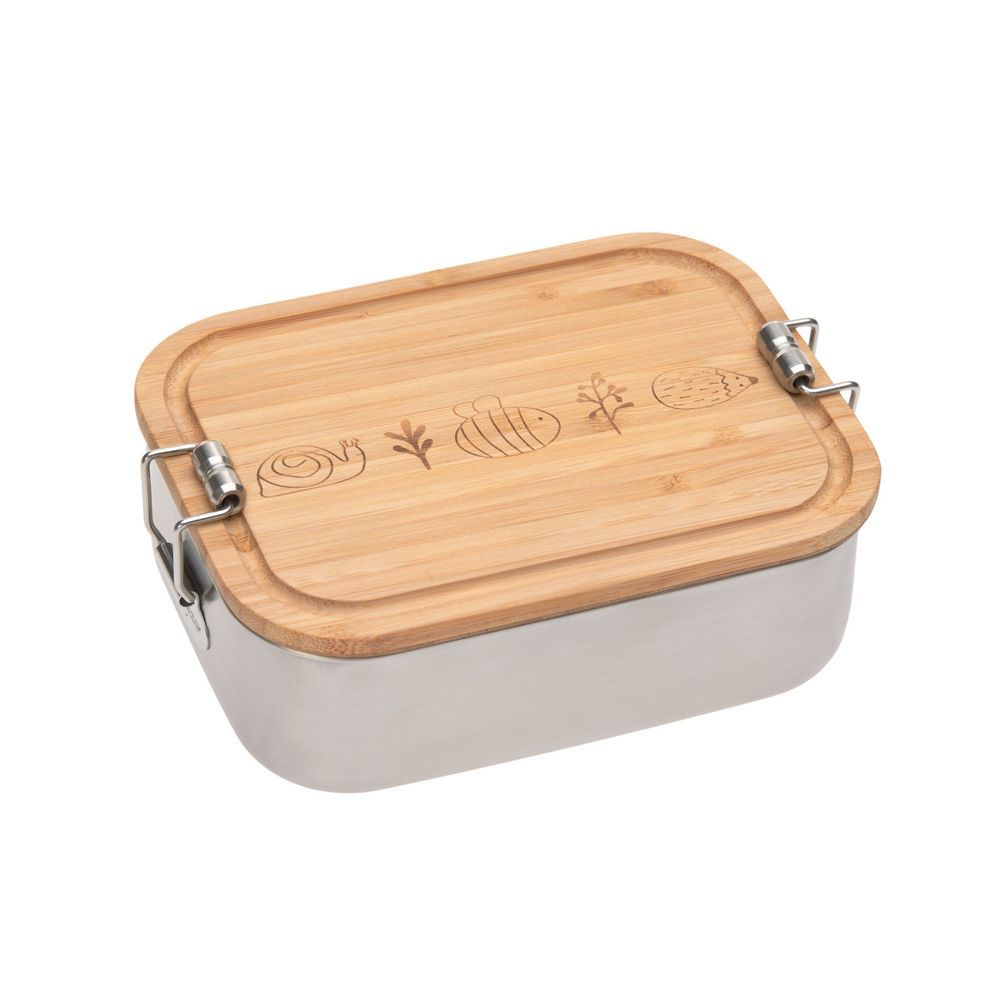 Lassig - Stainless Steel Lunch Box With Bamboo Lid - Garden Explorer