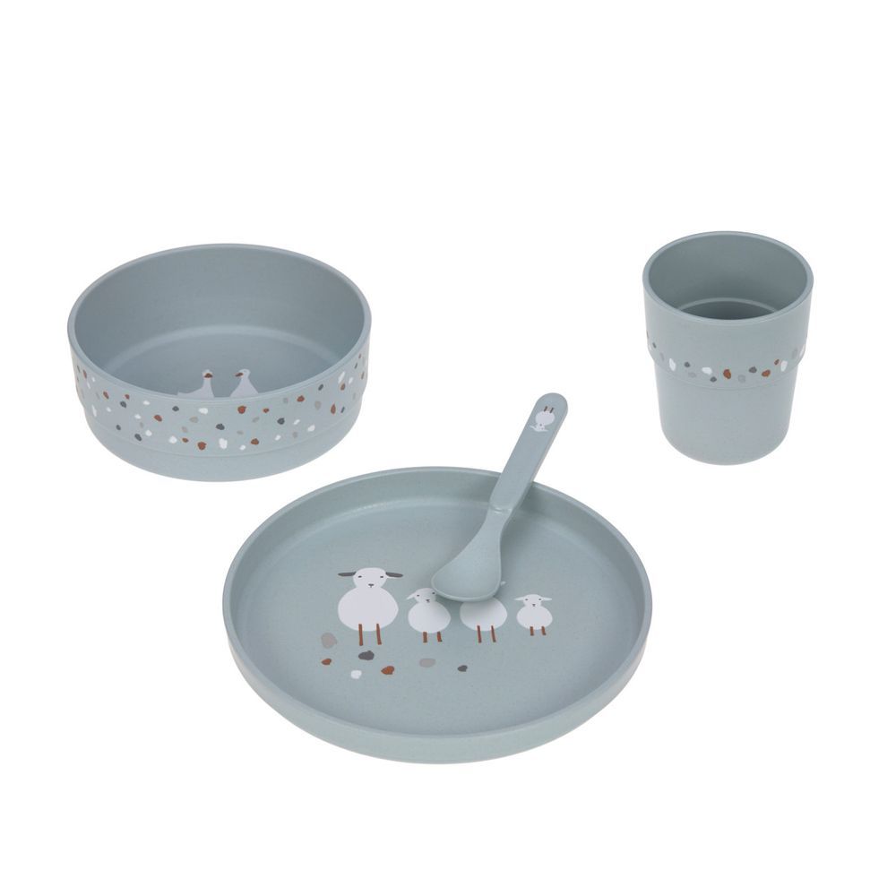 Lassig - Tiny Farmer Collection Tableware Set - Sheep/Goose - 4 Pcs