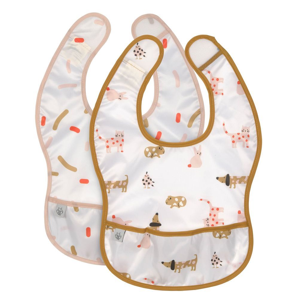 Lassig - Little Mateys Baby Lightweight Bib With Drip Tray - 2 Pcs