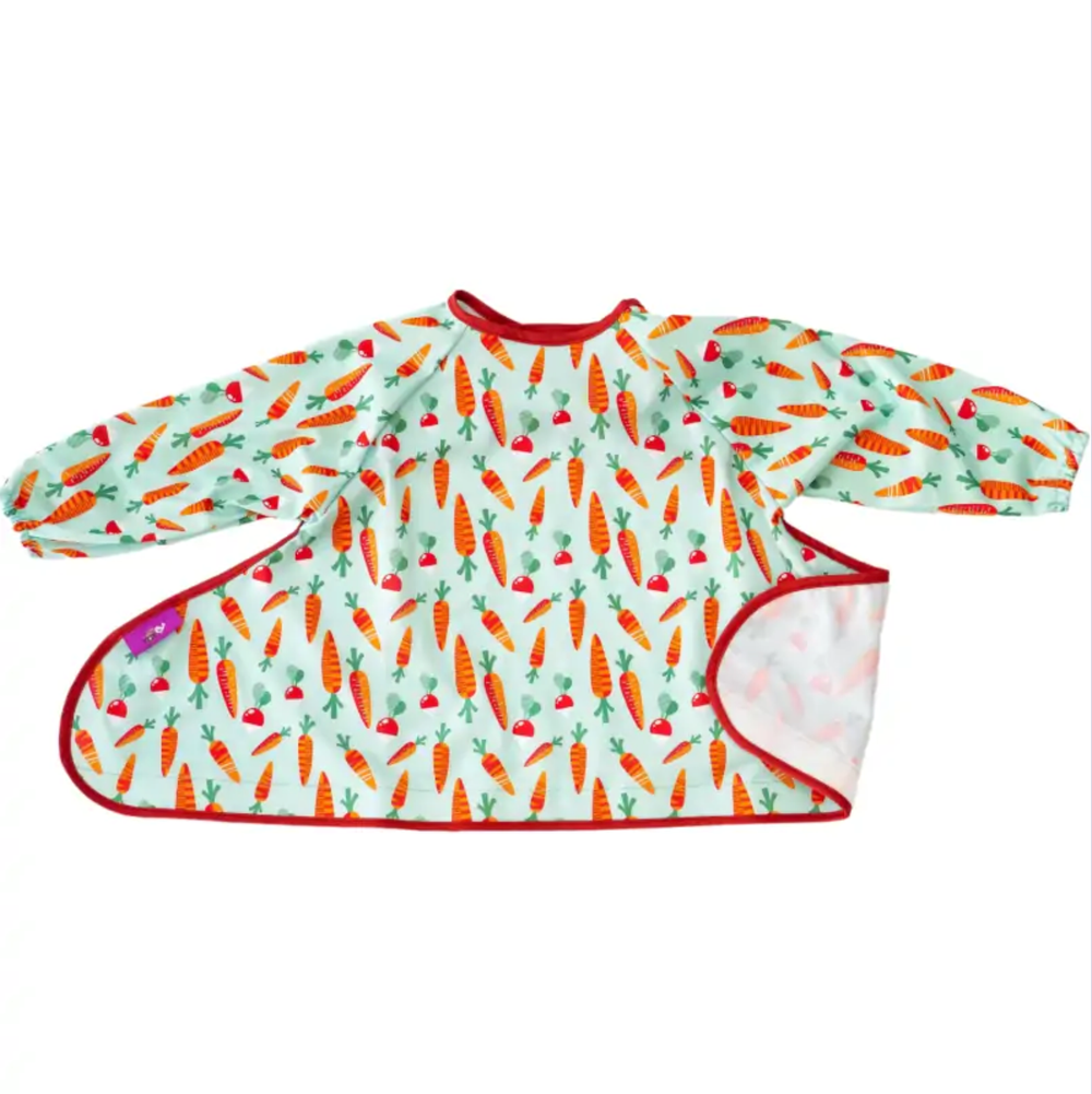 Tidy Tot - Long Sleeves Coverall Bib - Carrot And Radish