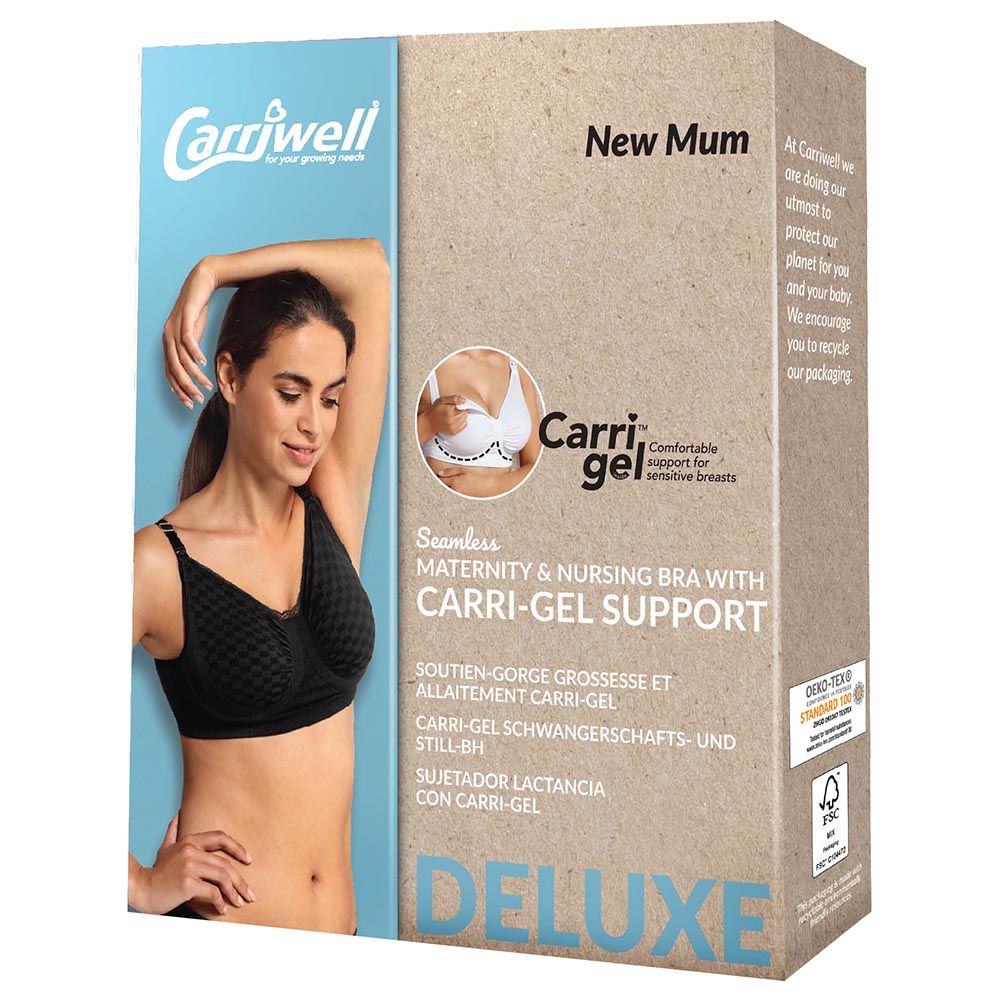 Carriwell - Maternity & Nursing Bra with Deluxe Carri-Gel Support - Black