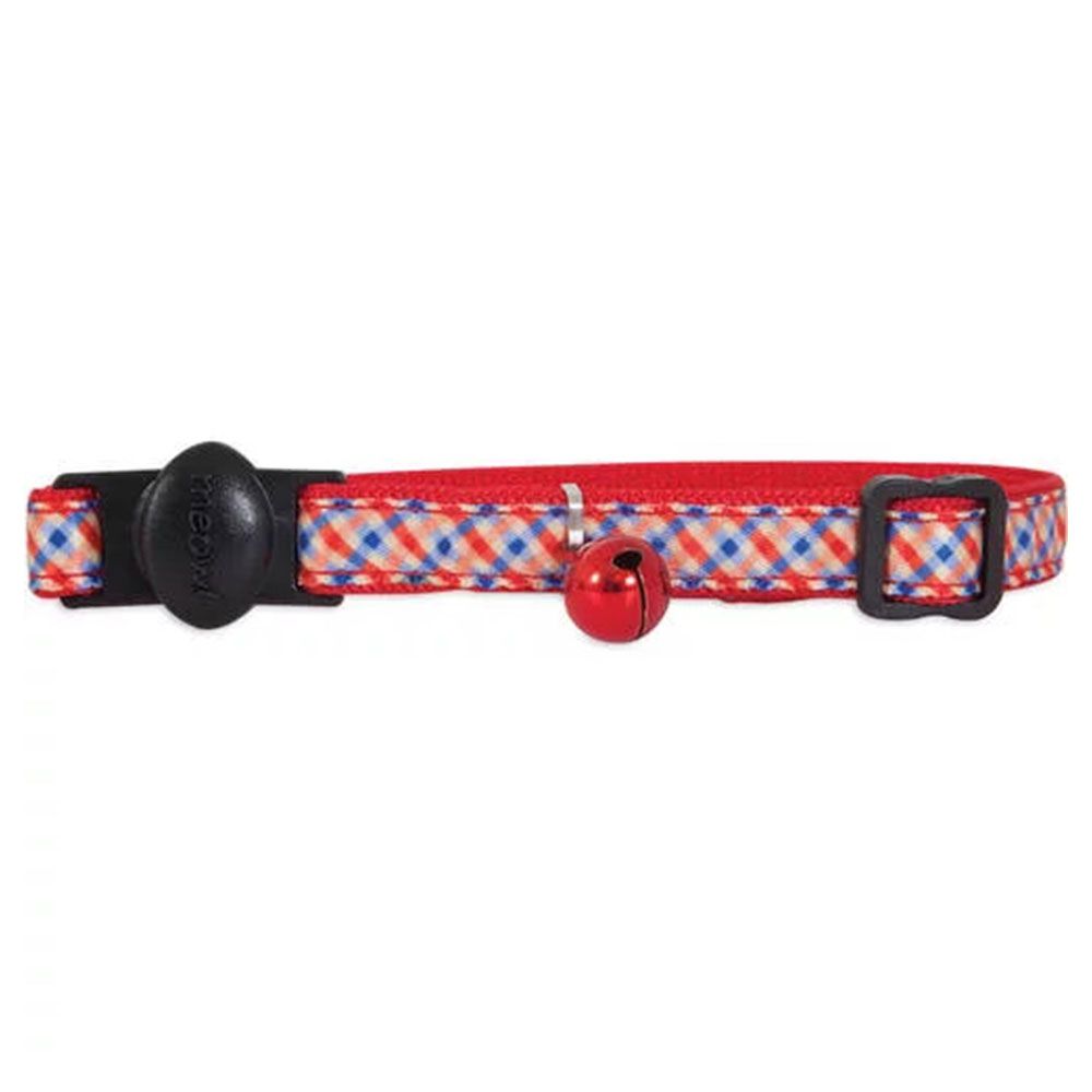 Petmate - Aspen Pet Fashion Cat Collar - 3/8" x 8-12" - Plaid Brick