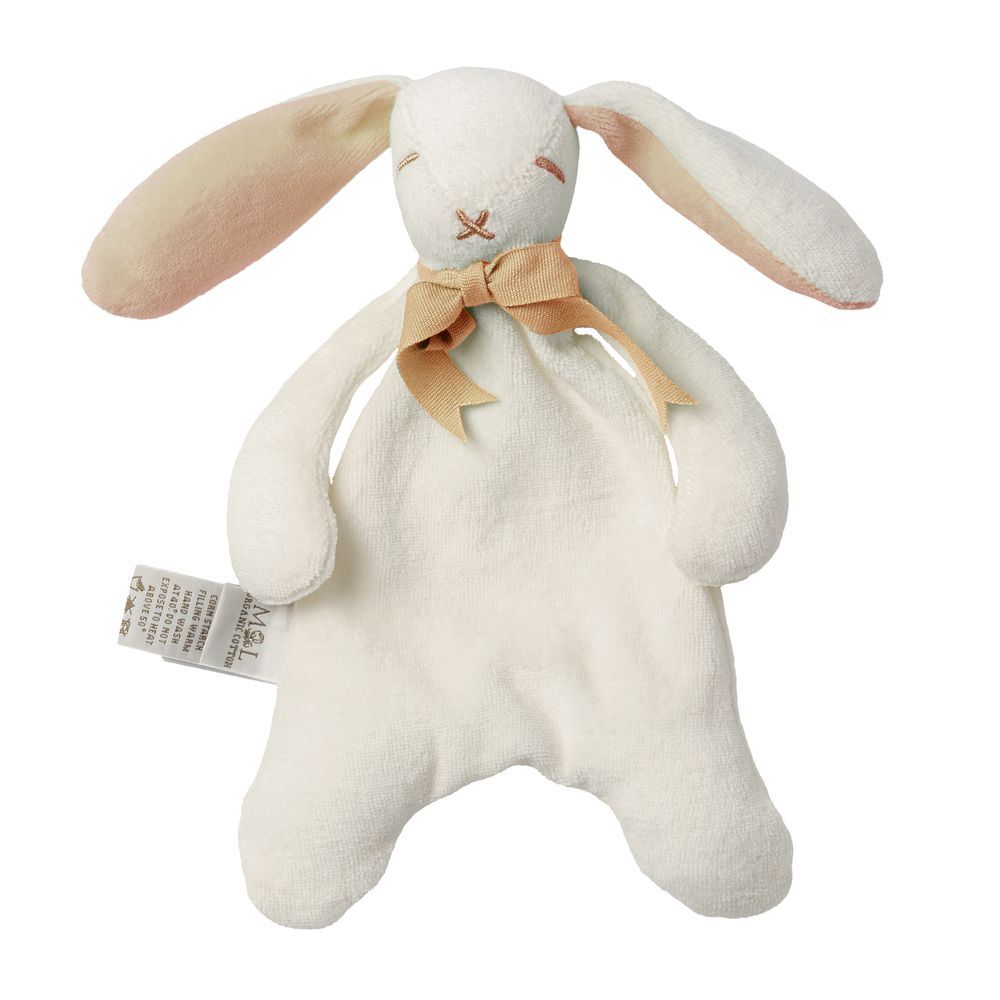 Maud N Lil - Organic Mini Comforter Toy - Bunny - 20cm - Biscuit