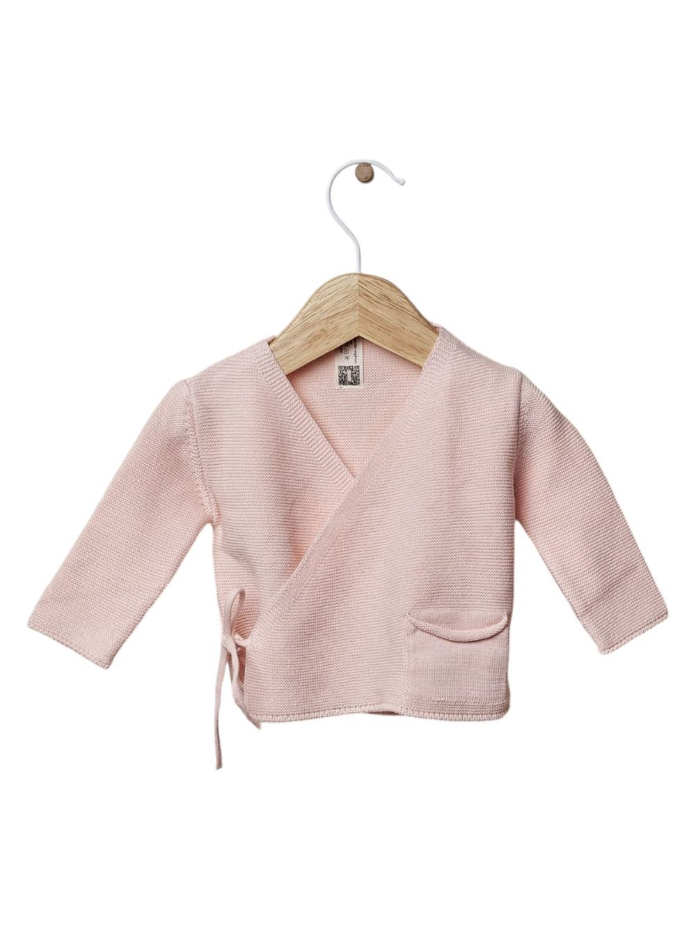 Wedoble - Organic Cotton Knitted Wrap-Up Cardigan - Soft Pink_1M