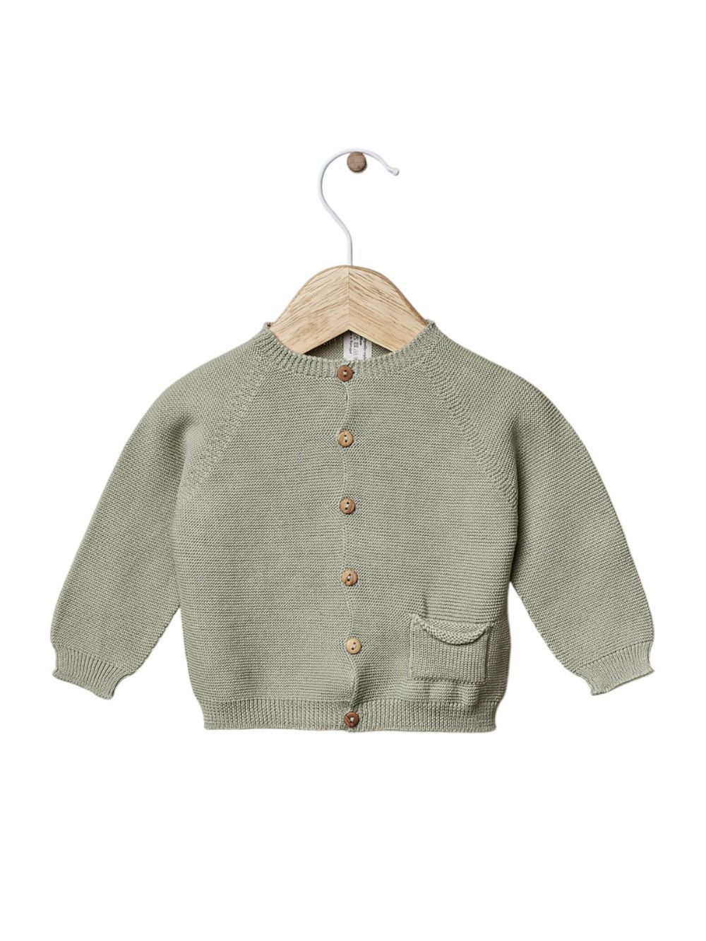 Wedoble - Organic Cotton Knitted Cardigan - Dry Green