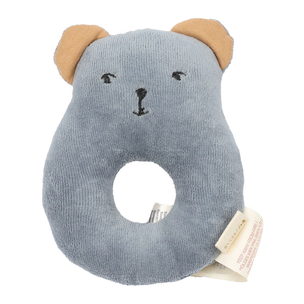 Fabelab - Organic Cotton Rattle Bear - Pigeon Blue