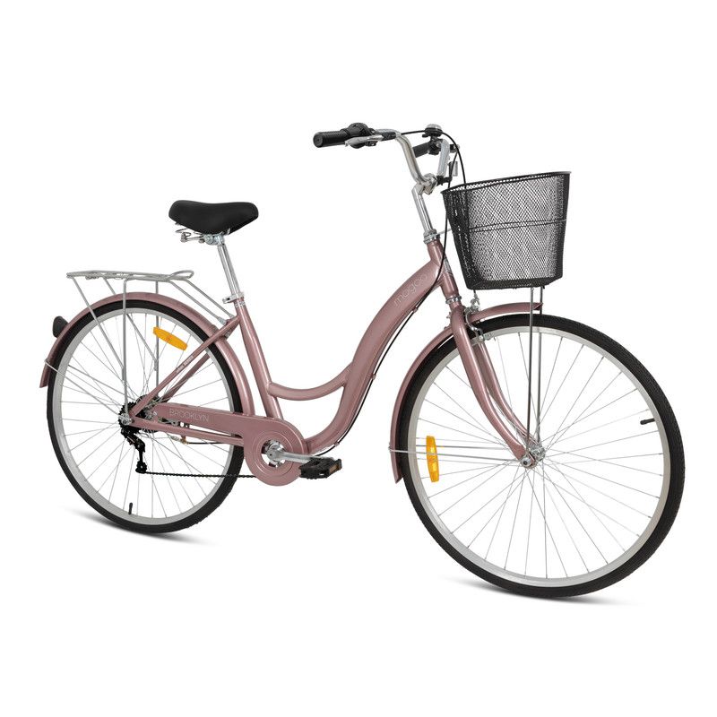 Mogoo - Brooklyn 6 Speed City Bike 26-Inch - Rose Gold