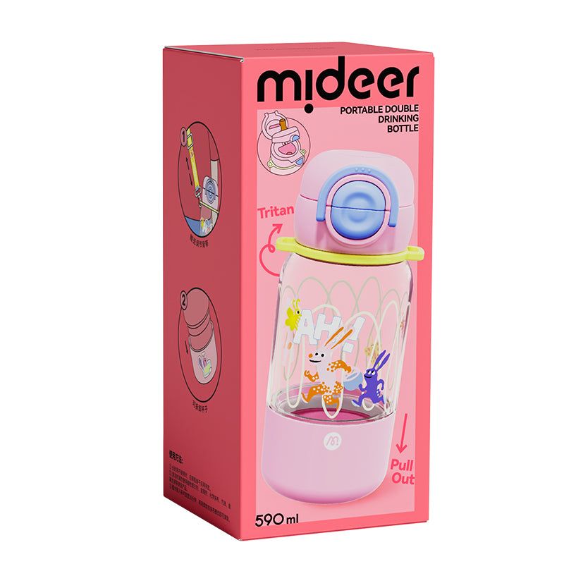 Mideer - Water Bottle - Pink - Bunny - 590ml