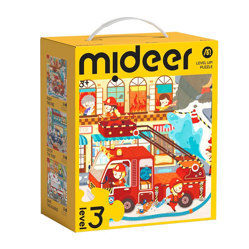 Mideer - 3-in-1 Level Up Puzzle - Rescue Team - Level 3 - 89pcs