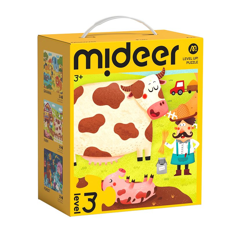 Mideer - 3-In-1 Level Up Puzzle - Nature Level 3 - 89 Pcs