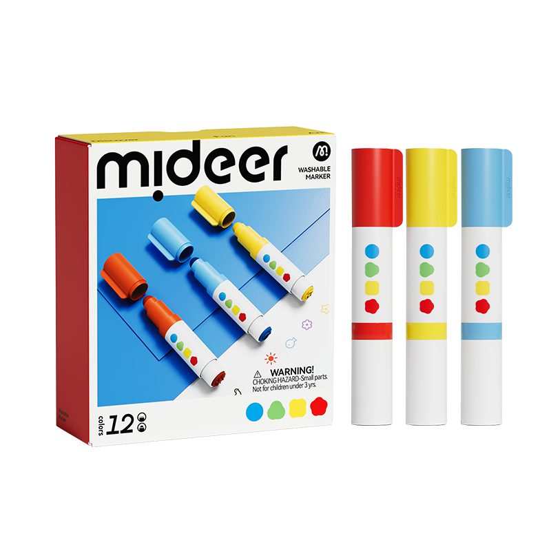 Mideer - Dual Tip Washable Markers - 12 Pcs