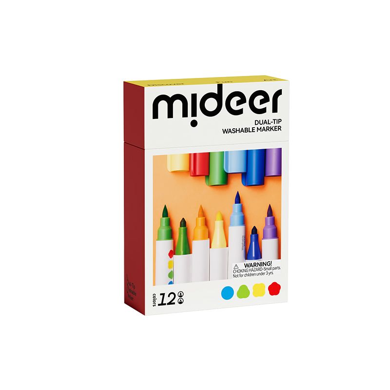 Mideer - Dual Tip Washable Markers - 12 Pcs