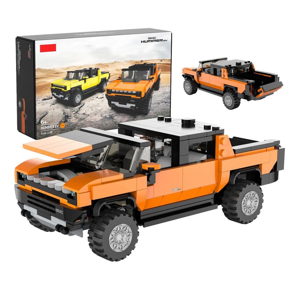 Rastar - GMC Hummer EV Bricks Building Kit - Orange - 431pcs