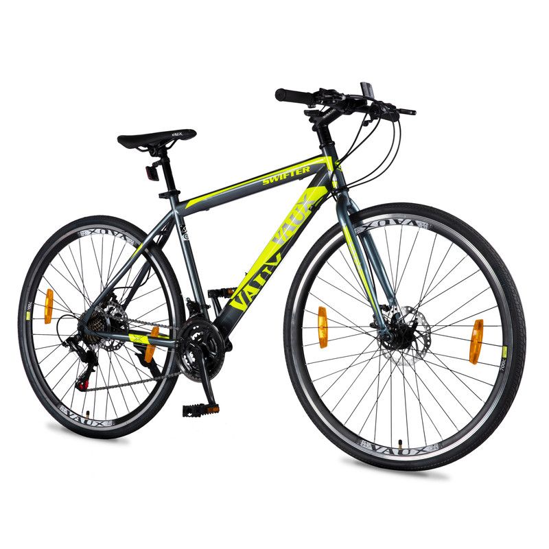 Vaux - Swifter Hybrid Road Bike - Grey/Yellow - 700C