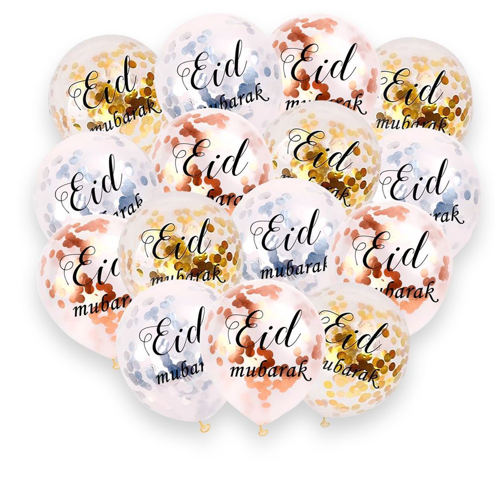 Essen - Eid Mubarak Decoration Confetti Balloons Set - 15Pcs