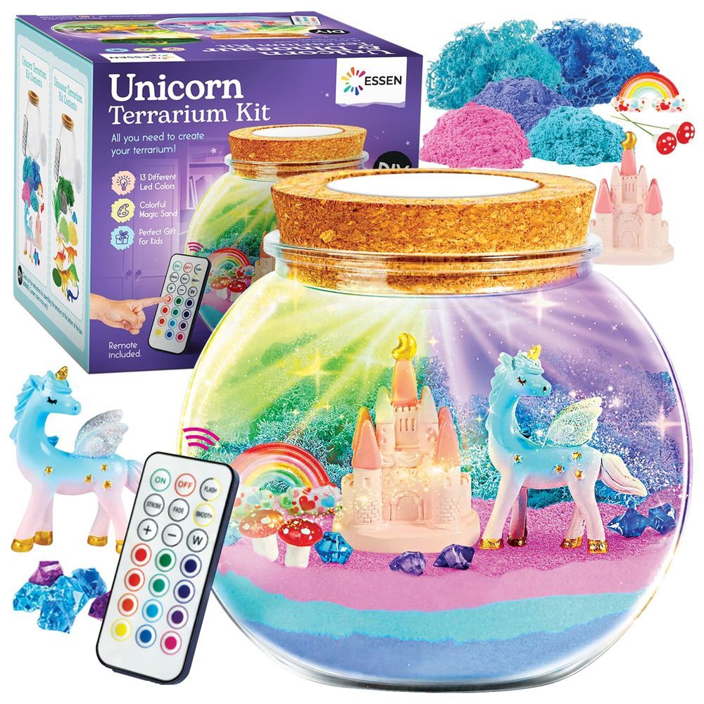 Essen - DIY Terrarium Craft Kit With Light - Unicorn