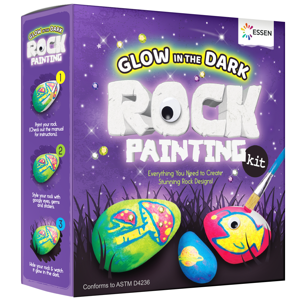 Essen - Rock Painting Kit Glow In Dark Diy Art Craft For Kids