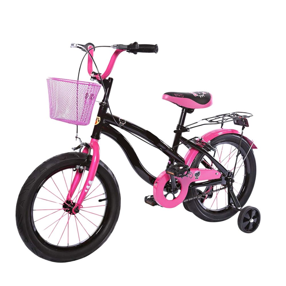 Megastar - Fox 12-Caty Bike With Training Wheels - Black/Pink - 12-inch