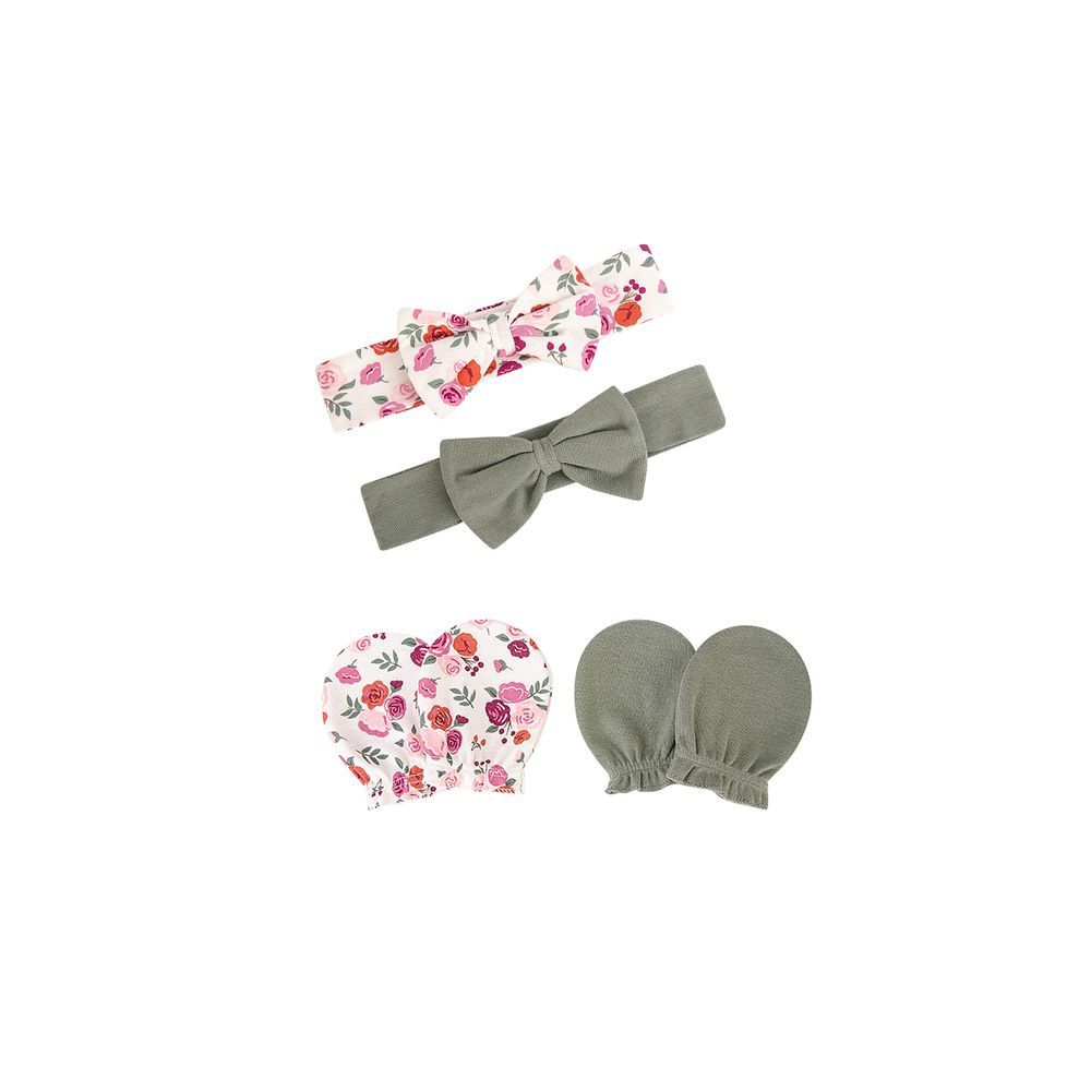 Hudson Childrenswear - 4pc-Set - Headband And Scratch Mittens Set - Bridgerton