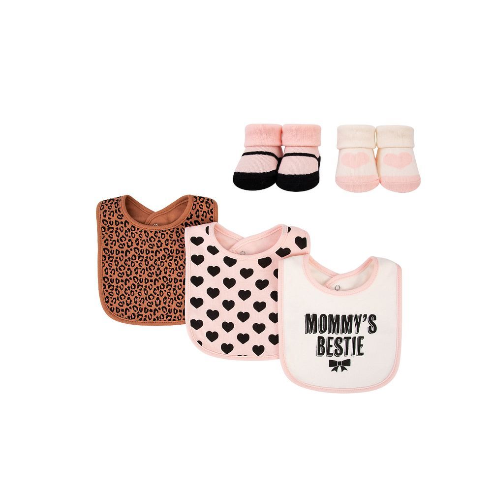 Hudson Childrenswear - 5pc -Set - Bib & Booties - Mommies Bestie