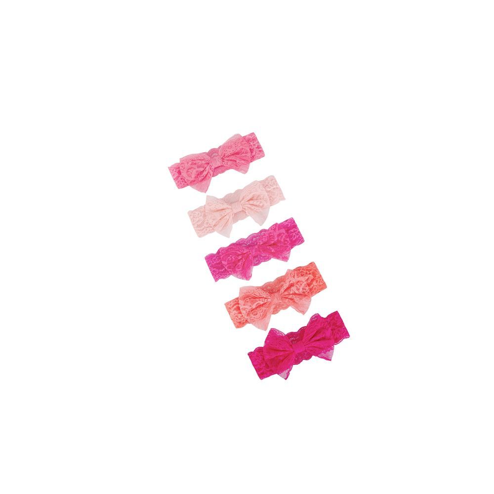 Hudson Childrenswear -  5pc-Set - Bow Headbands Set - Pink Love