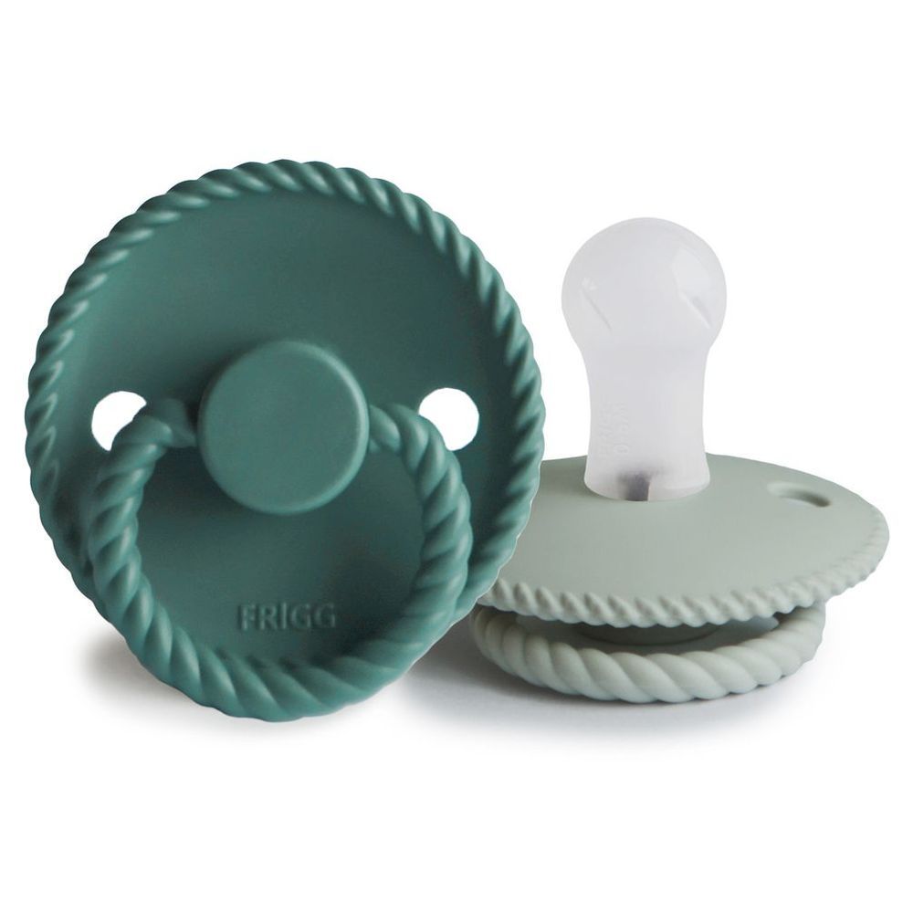 Frigg - Rope Silicone Baby Pacifier 0-6M - 1pc - Size1 - Sage/Vintage Green