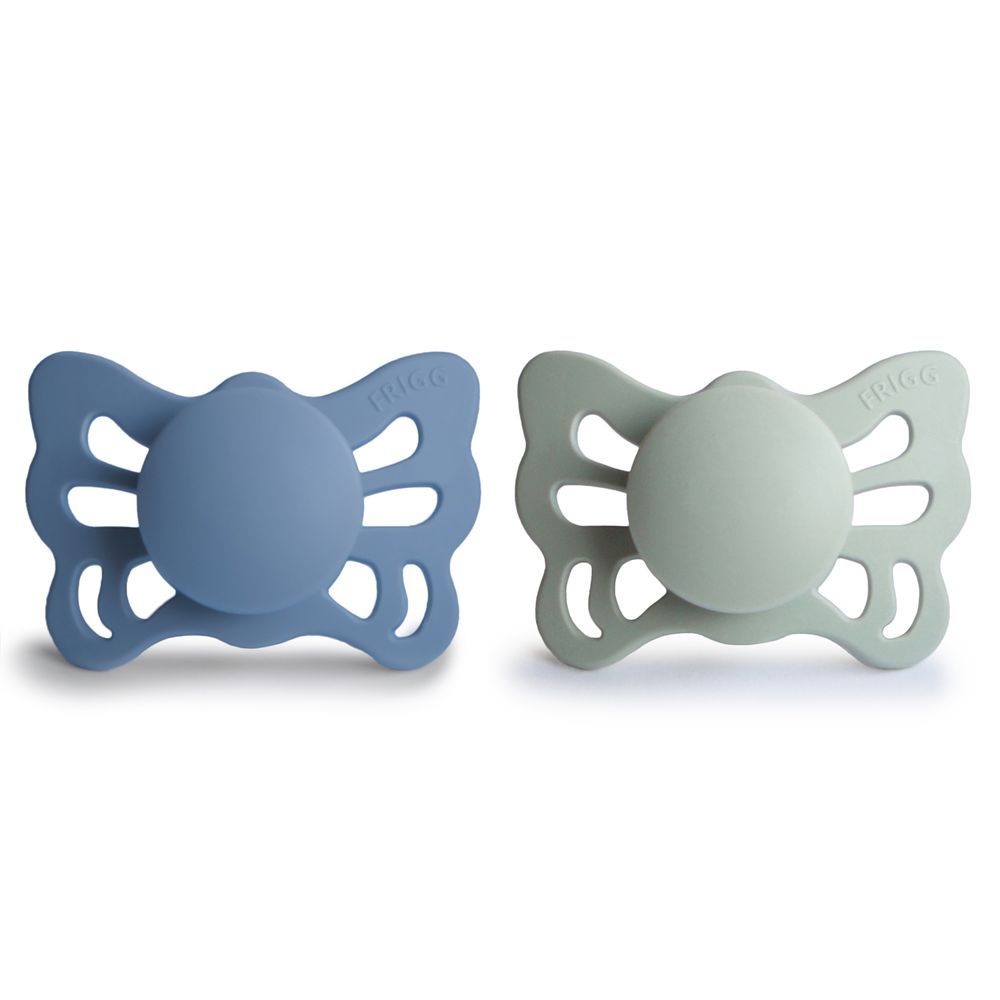 Frigg - Butterfly Anatomical Pacifier 0-6M - S1 - Ocean View/Sage - 2 Pcs