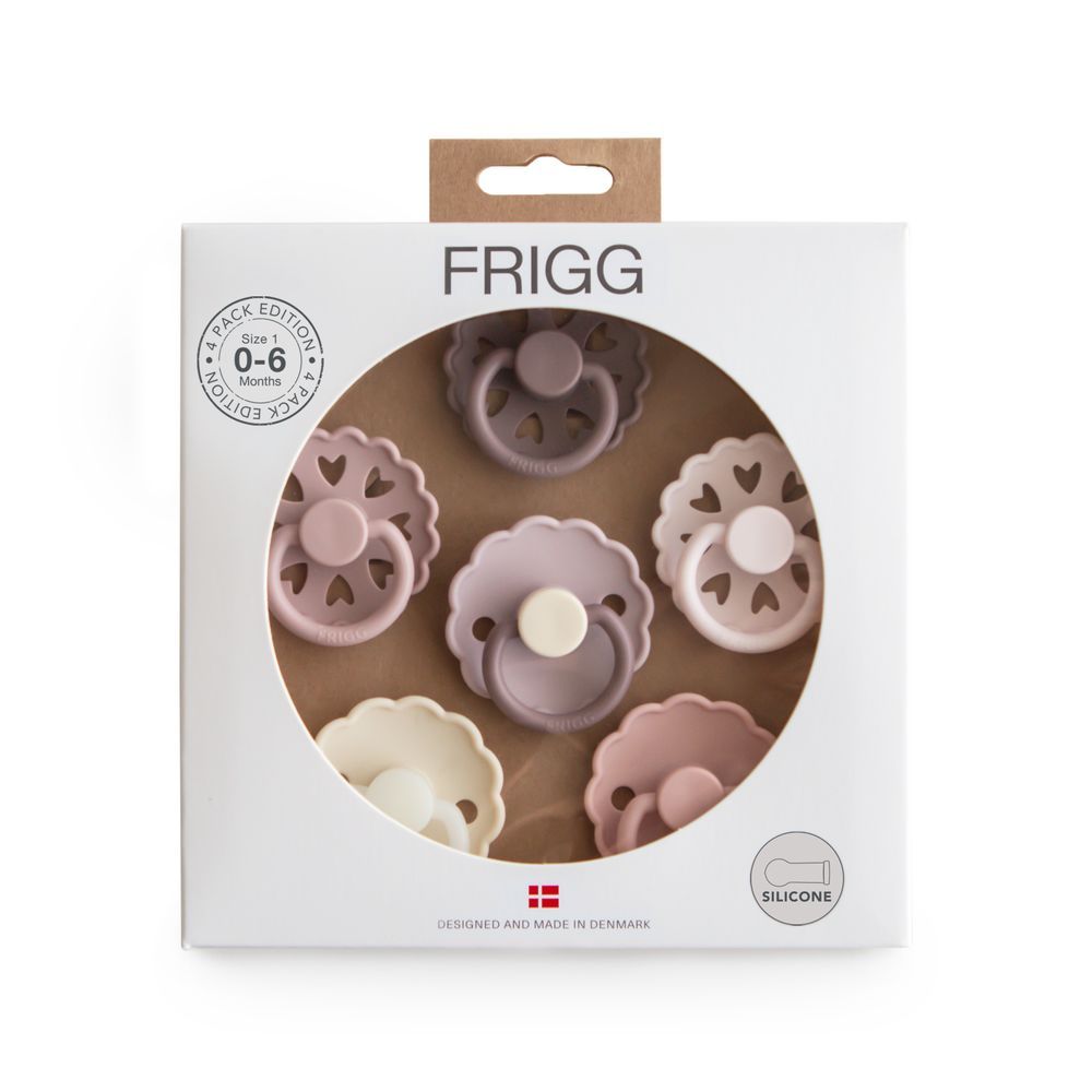 Frigg - Round Silicone Baby Pacifier - 0-6M - S1 - Blooming Love - 6 Pcs