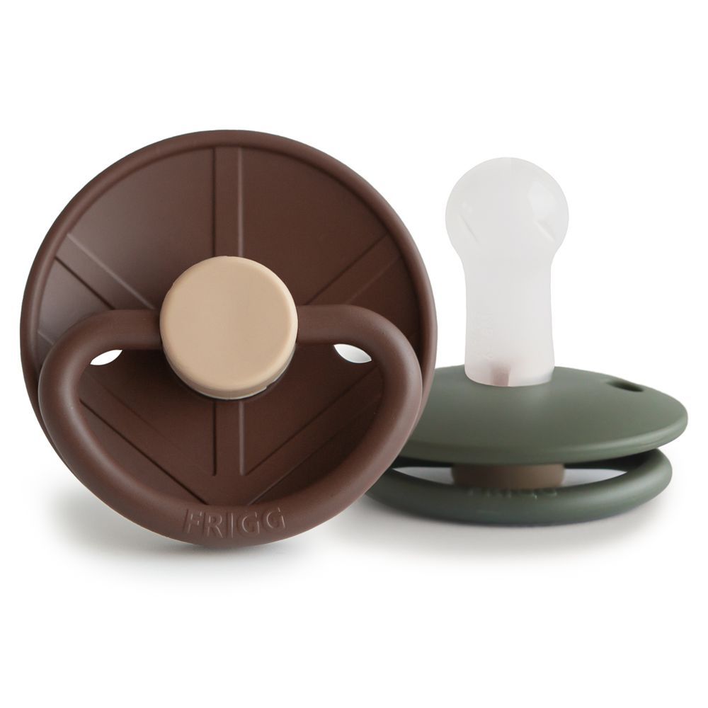 Frigg - Little Viking Silicone Baby Pacifier 6-18M - 2pcs - Size2 - Cocoa/Olive