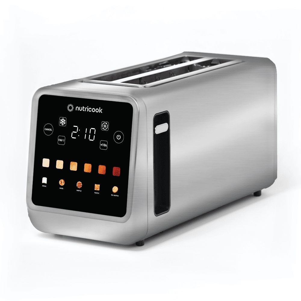 Nutricook - Toasti Digital Toaster - 4-Slice with Intuitive Touch-screen Display 1450W - Silver