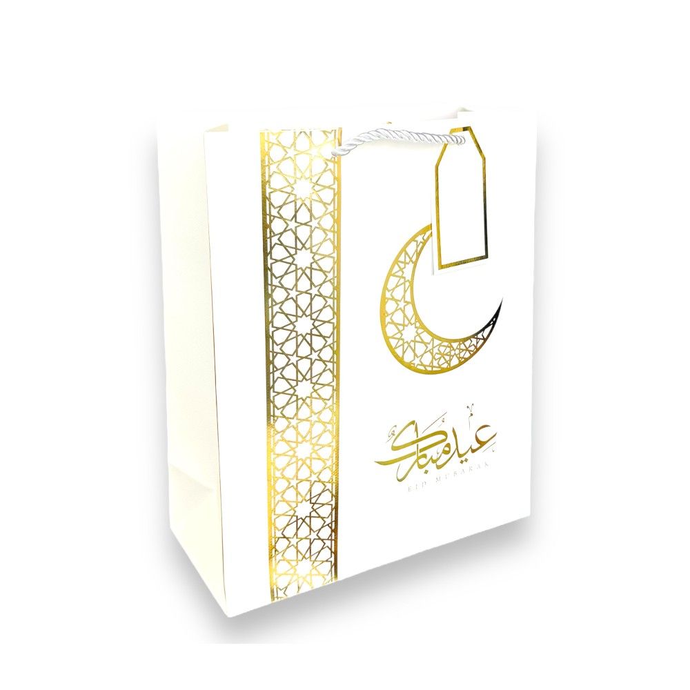 Highland - Eid Mubarak Gift Bags 26x32x12cm 6pcs - White