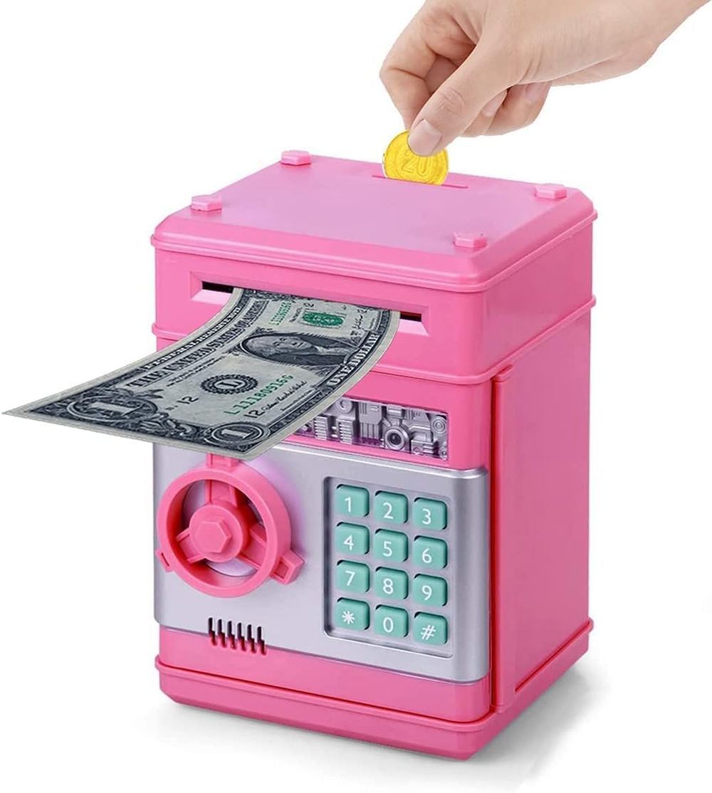 UKR - Bank Storage Safe Box For Kids - Pink