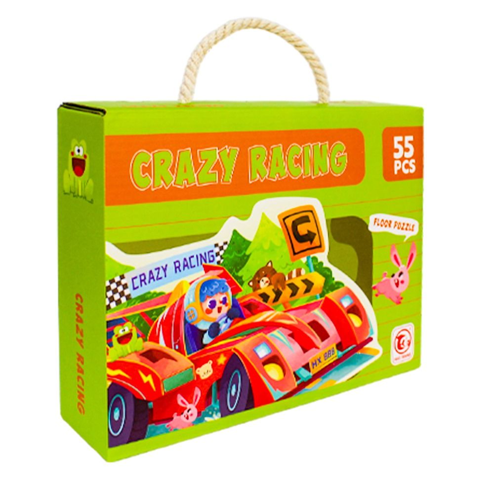 UKR - Crazy Racing Floor Puzzle With Storage Tote - 55 Pcs