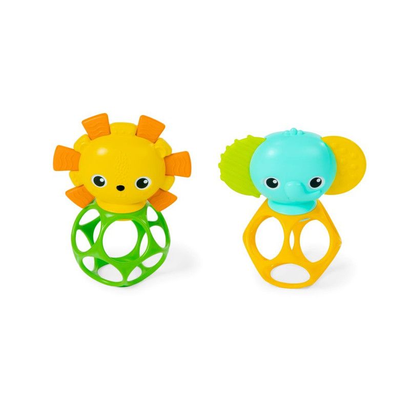 Bright Starts - Soother Pals Teether Toy - Lion/Elephant - 2 Pcs