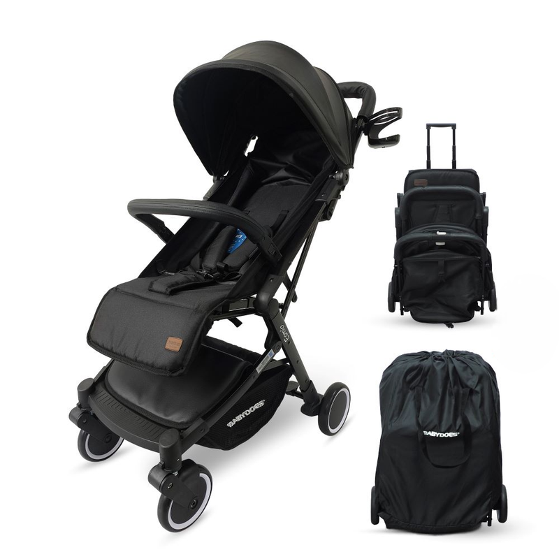 Babydoes - Esmio Travel Lite Baby Stroller & Storage Bag Set - Black